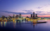 Detroit skyline at dawn, Wayne County, Michigan, USA Poster Print by Panoramic Images - Item # VARPPI173576