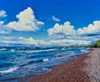 View of lakeshore against cloudy sky, Great Sand Bay, Lake Superior, Keweenaw Peninsula, Upper Peninsula, Alger County, Michigan, USA Poster Print by Panoramic Images - Item # VARPPI168207