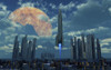A rocket launching from a futuristic city on an alien binary world. Poster Print by Mark Stevenson/Stocktrek Images - Item # VARPSTMAS200110S