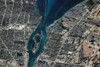 Satellite view of Detroit River and Lake St. Clair, Michigan, USA-Canada Poster Print by Panoramic Images - Item # VARPPI181338