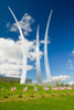 American flags at base of three soaring spires of the Air Force Memorial at One Air Force Memorial Drive, Arlington, Virginia in Washington D.C. area Poster Print by Panoramic Images - Item # VARPPI181595