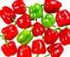 Close-up of green and red bell peppers on white background Poster Print by Panoramic Images - Item # VARPPI168205