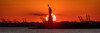 Statue of Liberty sunset. NYC harbor, Manhattan Poster Print by Panoramic Images - Item # VARPPI182618