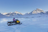 Native youth riding Snowmachine on overflow ice, Inukpasugruk Creek, Anaktuvuk Pass, Gates of the Arctic National Park, Brooks Range, Northern Alaska, USA. Poster Print by Kevin G. Smith / Design Pics - Item # VARDPI8661044