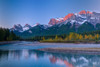 Canmore Engine Bridge over Bow River, Three Sisters Mountain, Mount Lawrence Grassi, Canmore, Alberta, Canada Poster Print by Panoramic Images - Item # VARPPI174160