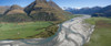 Elevated view of river passing through mountains, Matukituki River, Lake Waneka, Mount Aspiring National Park, Queenstown-Lakes District, Otago Region, South Island, New Zealand Poster Print by Panoramic Images - Item # VARPPI171460