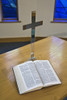 An Open Bible Beside A Cross On A Table; Sheffield, South Yorkshire, England Poster Print by John Doornkamp / Design Pics - Item # VARDPI1964233