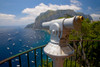 Telescope viewer of City of Capri, an Italian island off the Sorrentine Peninsula on the south side of Gulf of Naples, in the region of Campania, Province of Naples, Italy, Europe Poster Print by Panoramic Images - Item # VARPPI182113