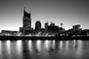 Buildings lit up at dusk at the waterfront, Cumberland River, Bell South Tower, Nashville, Tennessee, USA Poster Print by Panoramic Images - Item # VARPPI172610