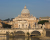 Rome, Italy. St Peter's Basilica. Tiber river and Sant'Angelo Bridge in foreground. Poster Print by Panoramic Images - Item # VARPPI169984