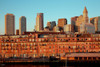 Commerce House Tower and Boston Skyline with condos below it at sunrise as photographed from Lewis Wharf, Boston, MA Poster Print by Panoramic Images - Item # VARPPI182009