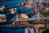 AERIAL of Boston Harbor area focusing on Leonard P. Zakim Bunker Hill Memorial Bridge, Boston, MA Poster Print by Panoramic Images - Item # VARPPI181974