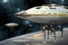 A fleet of massive spaceships take position over Earth for a coming invasion. Poster Print by Marc Ward/Stocktrek Images - Item # VARPSTMRC200195S