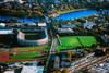 AERIAL VIEW of Soldiers Field, home of Harvard Crimson, Harvard, Cambridge, Boston, MA Poster Print by Panoramic Images - Item # VARPPI181981