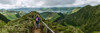 Rear view of female hiker on Sete Cidades Caldara, Sao Miguel Island, Azores, Portugal Poster Print by Panoramic Images - Item # VARPPI173419