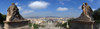 Four columns to the magic fountain from Passeig Cascades, Placa del Marques de Foronda, Barcelona, Catalonia, Spain Poster Print by Panoramic Images - Item # VARPPI155510