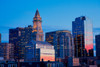 Sunset reflects in windows of Boston skyline Commerce House Tower shot at dusk, Boston, MA Poster Print by Panoramic Images - Item # VARPPI182018