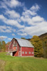 Red barn with blue sky along route 100 in autumn; Hancock, Vermont, United States of America Poster Print by Jenna Szerlag / Design Pics - Item # VARDPI12309670