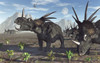 A herd of Styracosaurus dinosaurs during Earth's Cretaceous period. Poster Print by Mark Stevenson/Stocktrek Images - Item # VARPSTMAS600102P