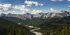 Panorama of river valley and mountain range with blue sky and clouds; Bragg Creek, Alberta, Canada Poster Print by Michael Interisano / Design Pics - Item # VARDPI12318929