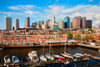 Morning view of boats at Lewis Wharf and Boston Skyline, MA Poster Print by Panoramic Images - Item # VARPPI182025