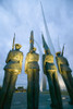 Dusk light behind Bronze Honor Guard and three soaring spires of the Air Force Memorial, One Air Force Memorial Drive, Arlington, Virginia in Washington D.C. area Poster Print by Panoramic Images - Item # VARPPI181601