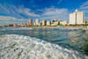 Ocean wave comes in Durban skyline, South Africa on the Indian Ocean Poster Print by Panoramic Images - Item # VARPPI182149
