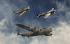 A Lancaster bomber, a Hawker Hurricane and a Spitfire fighter plane of the Royal Air Force. Poster Print by Mark Stevenson/Stocktrek Images - Item # VARPSTMAS101008M