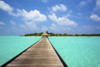 Jetty with cabana over crystal clear turquoise sea, Maldives Poster Print by Chris Caldicott / Design Pics - Item # VARDPI12308524