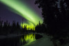 The aurora borealis reflects in the Clearwater River in Delta Junction, Interior Alaska, USA, winter Poster Print by Steven Miley / Design Pics - Item # VARDPI12319674