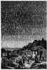 Meteor Shower, 1833. /Npeople Observing A Meteor Storm Above A Village In 1833. Wood Engraving By Adolf Vollmy, C1888. Poster Print by Granger Collection - Item # VARGRC0174217