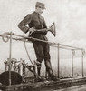 World War I: Air Raid Siren. /Nman With An Air Raid Siren In Paris, France, During World War I. Rotogravure, C1916. Poster Print by Granger Collection - Item # VARGRC0408250
