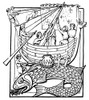 Medieval Whale. /Nmedieval Woodcut Showing Sailors Who Landed On A Whale, Thinking It Was Land, And Started A Cooking Fire. Poster Print by Granger Collection - Item # VARGRC0323662