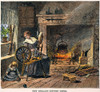New England: Family Life. /Nan Early 18Th Century New England Kitchen Scene. American Engraving, 19Th Century. Poster Print by Granger Collection - Item # VARGRC0037002