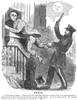 Police Cartoon, 1860. /Nmistaking An Honest Householder For A Burglar. Cartoon From A New York City Newspaper Of 1860. Poster Print by Granger Collection - Item # VARGRC0033132
