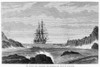 Hms Challenger, 1873. /Nthe British Survey Ship Hms Challenger Made Fast To St. Paul'S Rocks In The Mid-Atlantic. Wood Engraving, English, 1873. Poster Print by Granger Collection - Item # VARGRC0097588
