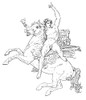 Mythology: Pegasus. /Npegasus And The Genie Of Art. Line Drawing After An Antique French Engraving. Poster Print by Granger Collection - Item # VARGRC0000702