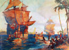 Columbus: New World, 1492. /Nthe Landing Of Columbus In The New World, 1492. Painting By William J. Aylward (B.1875). Poster Print by Granger Collection - Item # VARGRC0007380