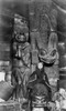 Alaska: Totem Poles, C1895. /Nthree Old Totem Poles Inside The House Of A Chief, With A Young Eskimo Girl Seated On One Of Them, Alaska. Photograph, C1895. Poster Print by Granger Collection - Item # VARGRC0122031