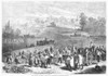 France: Wine Harvest, 1871. /N'The Vintage In Medoc, France - The Vineyards Of Chateau Lafitte.' Wood Engraving, English, 1871. Poster Print by Granger Collection - Item # VARGRC0089003