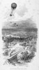 Hot Air Balloon. /Nhot Air Balloon Approaching The City Of London. 19Th Century Engraving. Poster Print by Granger Collection - Item # VARGRC0091191