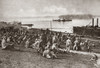 World War I: Prisoners. /Naustrian Prisoners Of War Enjoying Their Midday Meal At A Serbian Port On The Danube During World War I. Photograph, C1916. Poster Print by Granger Collection - Item # VARGRC0408095