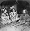 Japan: Ainu Family, C1906. /Nan Ainu Family Seated Around A Tea Kettle In Their Home In Hokkaido, Japan. The Women Have The Traditional Upper Lip Tattoo. Stereograph, C1906. Poster Print by Granger Collection - Item # VARGRC0167396