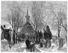 Philadelphia: Winter, 1873. /N'Old Swedish Church In Philadelphia.' Wood Engraving, American, 1873. Poster Print by Granger Collection - Item # VARGRC0079535