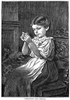 Girl Sewing, 1873. /N'Threading The Needle.' Wood Engraving, American, 1873. Poster Print by Granger Collection - Item # VARGRC0076680