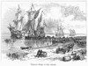Tobacco Ships, 17Th Century. /Nenglish Tobacco Ships In The James River, Virginia, In The 17Th Century. Line Engraving, 19Th Century. Poster Print by Granger Collection - Item # VARGRC0048940