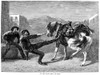 Gold Prospectors, 1876. /Ngold Prospectors In Denver, Colorado, Departing For The Black Hills Of South Dakota. Wood Engraving, American, 1876. Poster Print by Granger Collection - Item # VARGRC0079154