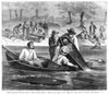 Missouri: Cholera Deaths. /Nbodies Of Cholera Victims Washed Down The Mississippi River Near St. Louis. Wood Engraving From An American Newspaper Of 1868. Poster Print by Granger Collection - Item # VARGRC0013072