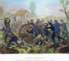 Battle Of Shiloh, 1862. /Nrecapture Of Artillery By Union Forces During The Battle Of Shiloh, Tennessee, 6-7 April 1862: Steel Engraving, American, 1886. Poster Print by Granger Collection - Item # VARGRC0049246