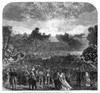 Paris: Emperor'S Fete, 1868. /Ndisplay Of Fireworks From The Arc De Triomphe In Paris, During The Annual Emperor'S Fete, 1868. Contemporary British Engraving. Poster Print by Granger Collection - Item # VARGRC0265035